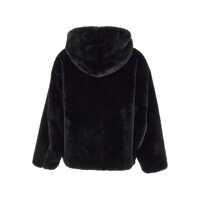 Geci TATRAS Dama - Geci TATRAS Yumola Black Jacket With Drawstring Hood And Logo Patch On The Sleeve In Ecofur Woman Black Femei (BM 19275831) - B-mall.ro