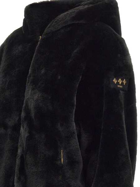 Geci TATRAS Yumola Black Jacket With Drawstring Hood And Logo Patch On The Sleeve In Ecofur Woman Black Femei (BM 19275831) 4