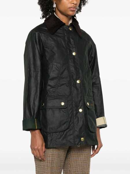 Geci Barbour Barbour Barbour Black Waxed Jacket With Brown Velvet Collar GREEN Femei (BM 19275849) 3