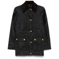 Geci Barbour Barbour Black Waxed Jacket With Brown Velvet Collar Femei