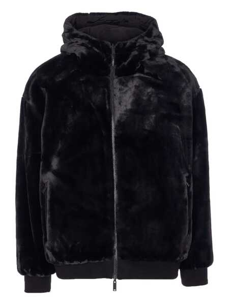 Pulovere Moose Knuckles Roland Black Reversible Sweatshirt With Drawstring Hood And Logo Plaque On The Sleeve In Tech Fabric And Ecofur Man Black... (BM 19275933) 2