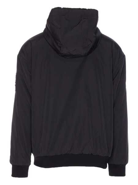 Pulovere Moose Knuckles Roland Black Reversible Sweatshirt With Drawstring Hood And Logo Plaque On The Sleeve In Tech Fabric And Ecofur Man Black... (BM 19275933) 3