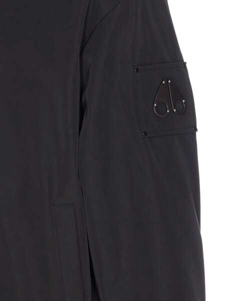 Pulovere Moose Knuckles Roland Black Reversible Sweatshirt With Drawstring Hood And Logo Plaque On The Sleeve In Tech Fabric And Ecofur Man Black... (BM 19275933) 4