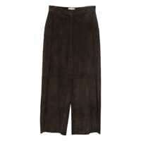 Pantaloni casual Via Masini 80 Leather Wide-Leg Trousers Femei