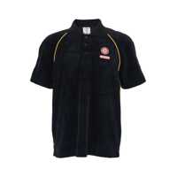 Tricouri Polo Black Polo Shirt With Classic Collar And Logo Embroidery On The Front In Corduroy Man Barbati