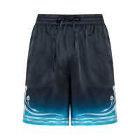 Pantaloni Casablanca Black Silk Shorts With Graphic Design Barbati