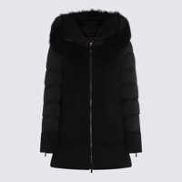Geci de iarna Moorer Black Wool Down Jacket Femei