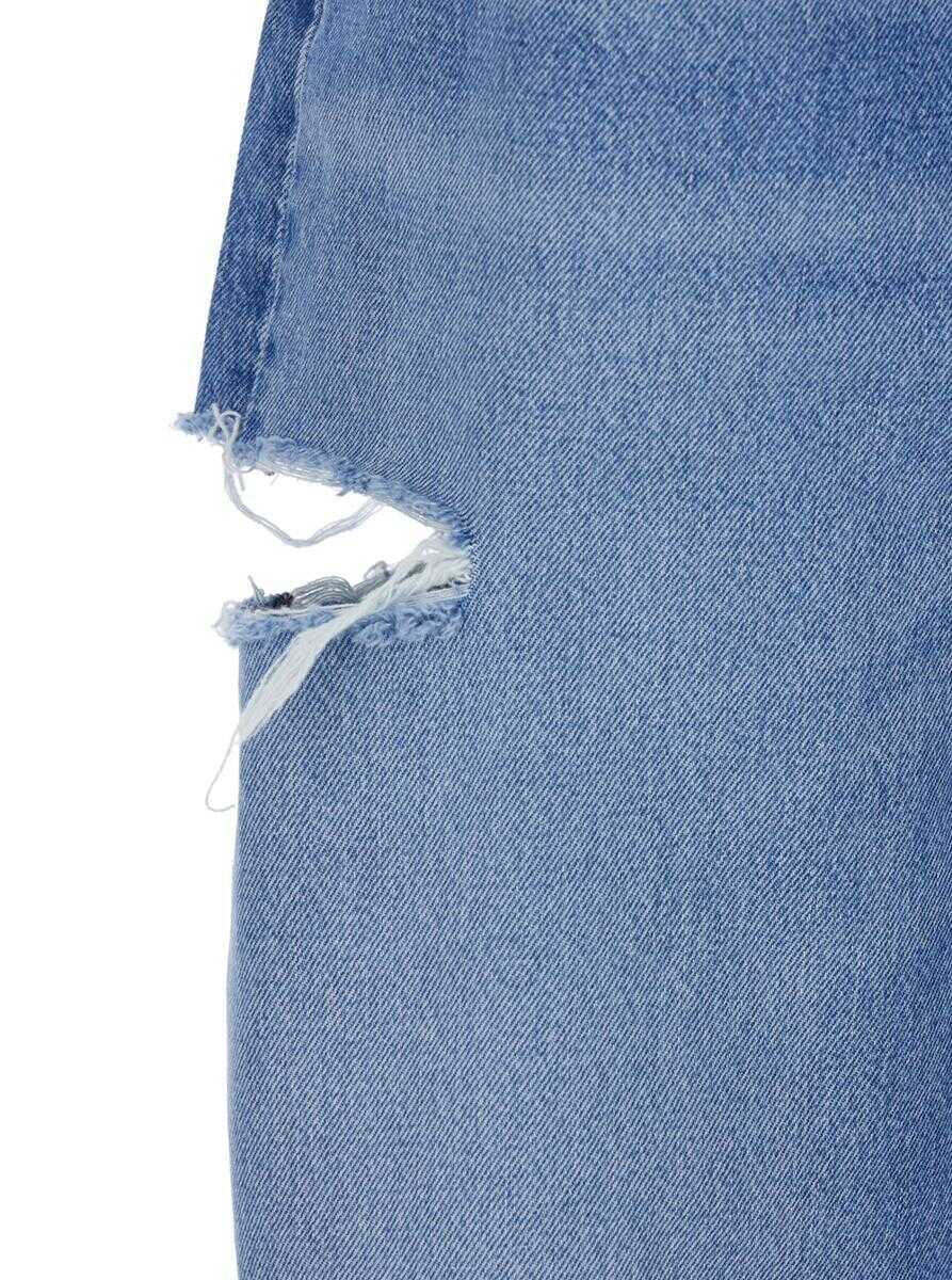 Blugi Icon Denim Poppy Blue Jeans With Logo Patch On The Rear And Ripped Details In Denim Woman BLUE Femei (BM 19276509) 3