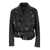 DSQUARED2 'D2 X Magliano' Black Biker Jacket With Wide Classic Lapels And Logoed Belt At The Waist In Leather Man Black