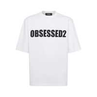 Tricouri White Crewneck T-Shirt With Maxi Logo Lettering On The Front In Cotton Man Barbati