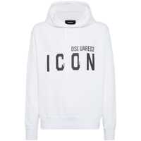 Bluze de trening White Hoodie With Logo Print On The Front In Cotton Man Barbati