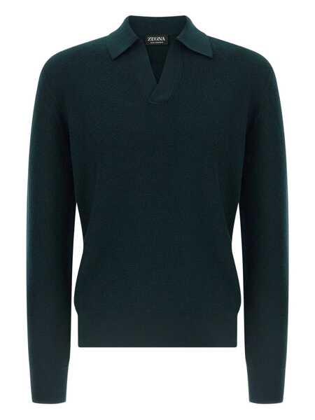 Tricouri Polo ZEGNA Zegna Polo Oasi Cashmere GREEN Barbati (BM 19276989) 1