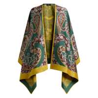 Geci Multicolor Cape With All-Over Floral Motif In Fabric Woman Femei