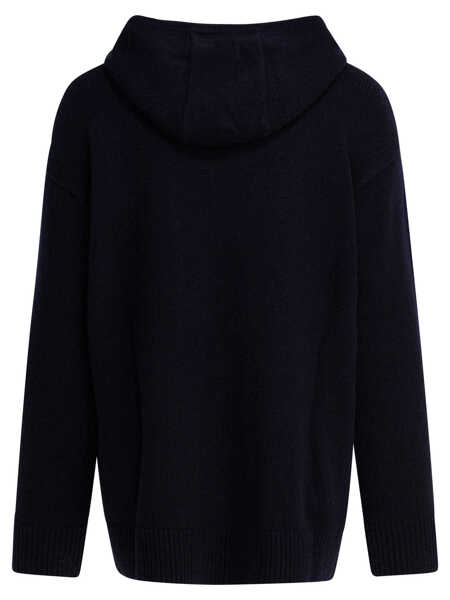 Pulovere Max Mara Wool and cashmere hooded sweater Blue Femei (BM 19277292) 2