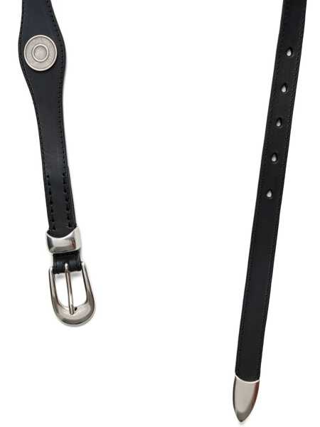 Curele OUR LEGACY Wave leather belt Black Barbati (BM 19277361) 2