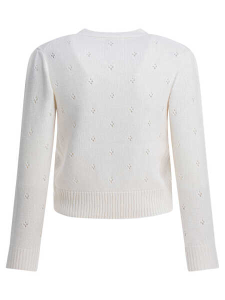 Pulovere Chloe Perforated wool and cashmere sweater White Femei (BM 19277385) 2