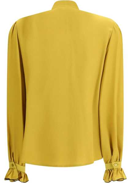 Bluze Valentino Garavani Silk Ruffle Pleated Blouse ACID GREEN Femei (BM 19277531) 2