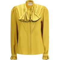 Bluze Silk Ruffle Pleated Blouse Femei