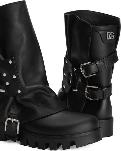 Bocanci casual Dolce & Gabbana Leather Ankle Boots NERO/NERO Femei (BM 19277537) 3