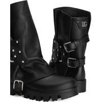 Bocanci Dolce & Gabbana Dama - Bocanci casual Dolce & Gabbana Leather Ankle Boots NERO/NERO Femei (BM 19277537) - B-mall.ro