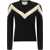 Valentino Garavani Wool Sweater with a bow at the back NERO/AVORIO