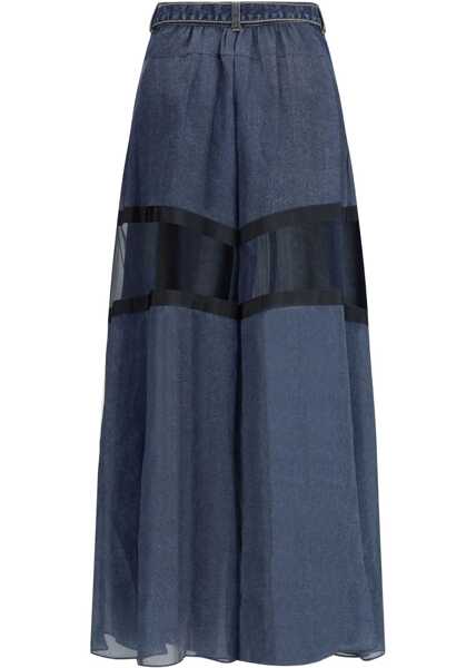 Blugi Sacai Denim Pants with liner back BLUE Femei (BM 19277564) 2