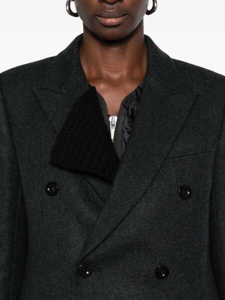 Jachete Sacai Wool Melton and Wool Knit Jacket C/GRAY/BLACK Femei (BM 19277579) 5