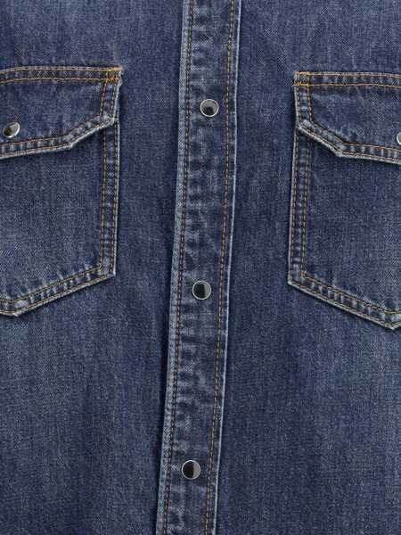 Camasi casual Sacai Denim and satin Shirt BLUE Femei (BM 19277594) 3