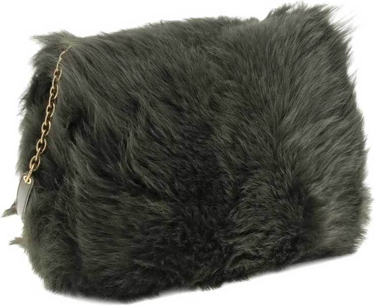 Genti de umar Saint Laurent Jamie medium Shearling Shoulder Bag OLIVE Femei (BM 19277603) 3