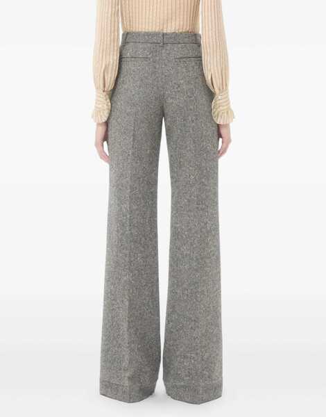 Pantaloni casual Valentino Garavani Bottonato Natt Wool Trousers AVORIO/NERO Femei (BM 19277612) 4