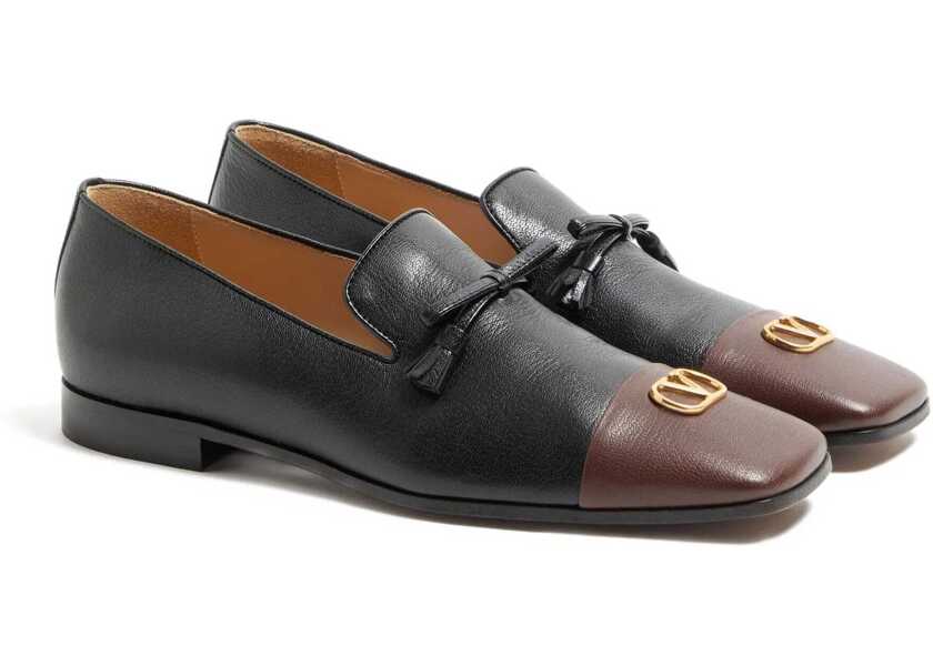 Mocasini Valentino Garavani Loafer Babouchoes in kidskin NERO/BARK BROWN Barbati (BM 19277624) 2