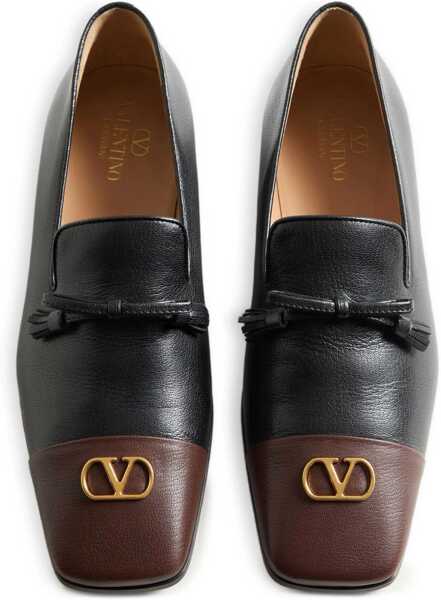 Mocasini Valentino Garavani Loafer Babouchoes in kidskin NERO/BARK BROWN Barbati (BM 19277624) 3