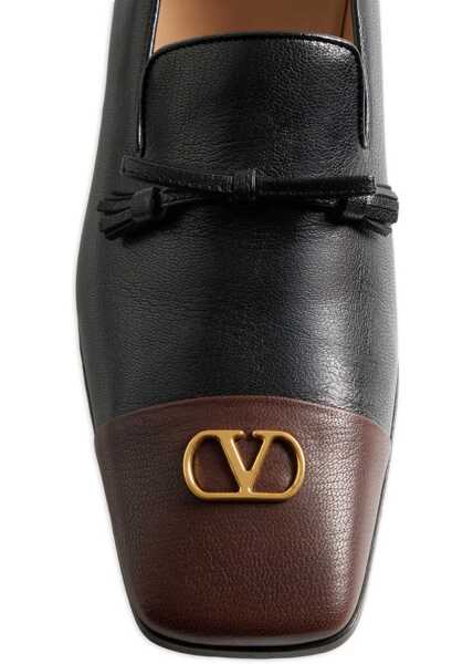 Mocasini Valentino Garavani Loafer Babouchoes in kidskin NERO/BARK BROWN Barbati (BM 19277624) 4
