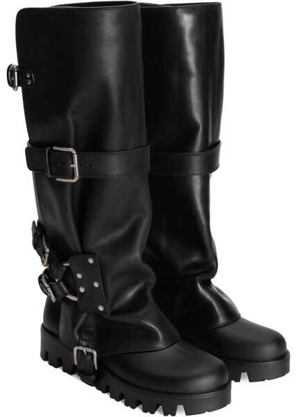 Bocanci casual Dolce & Gabbana Rubber and leather high Boots NERO/NERO Femei (BM 19277651) 4