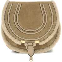 Genti de umar Small Saddle Marcie Shoulder Bag in suede and shearling Femei