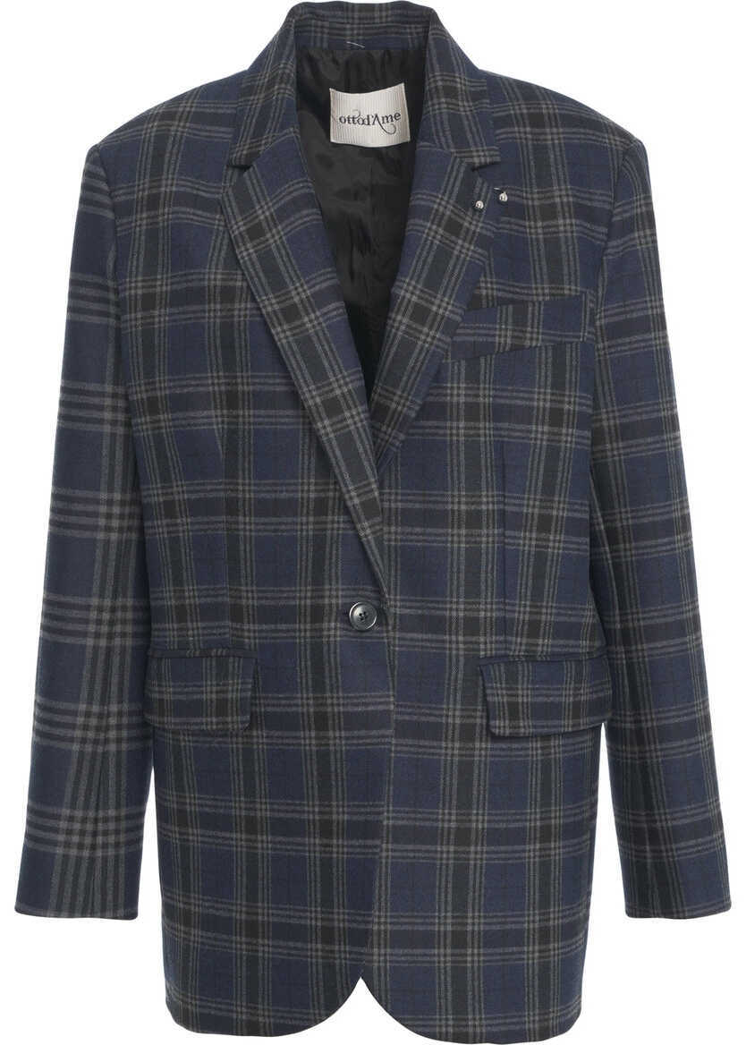 Sacouri Otto d ame Blazer with plaid pattern Blue Femei (BM 19277756) 2