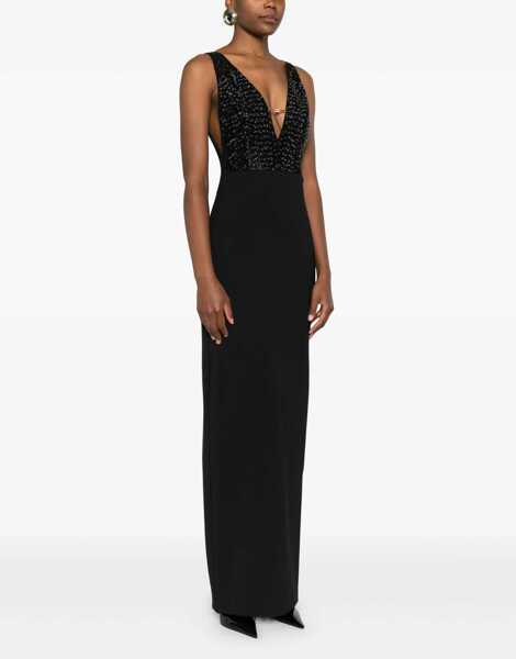 Rochii lungi Elisabetta Franchi Maxi dress with sequins Black Femei (BM 19277762) 3