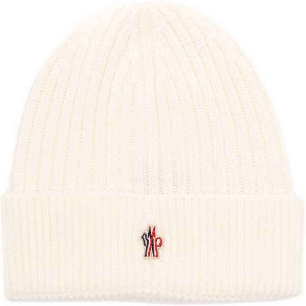 Caciuli Moncler Grenoble Knitted Beanie WHITE Barbati (BM 19277843) 1