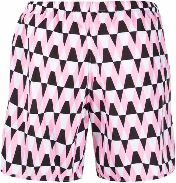 Sorturi de baie YES I AM Argyle Motif Swim Shorts Pink Barbati (BM 19277870) 2