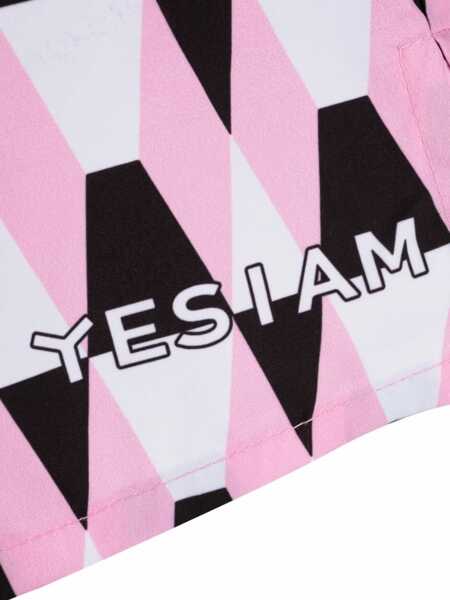Sorturi de baie YES I AM Argyle Motif Swim Shorts Pink Barbati (BM 19277870) 3