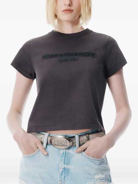 Tricouri Alexander Wang Embossed Logo T-Shirt BLACK Femei (BM 19277930) 4