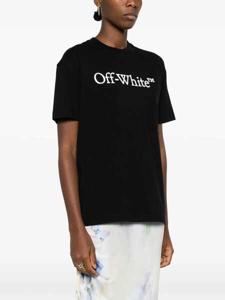 Tricouri Off-White T-Shirt With Logo BLACK Femei (BM 19277933) 3