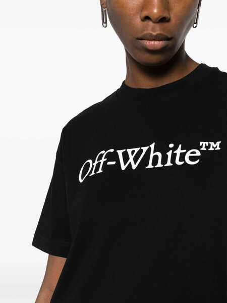 Tricouri Off-White T-Shirt With Logo BLACK Femei (BM 19277933) 5