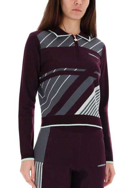 Tricouri Polo Casablanca Diagonal Tennis Polo Shirt PURPLE Femei (BM 19277957) 4