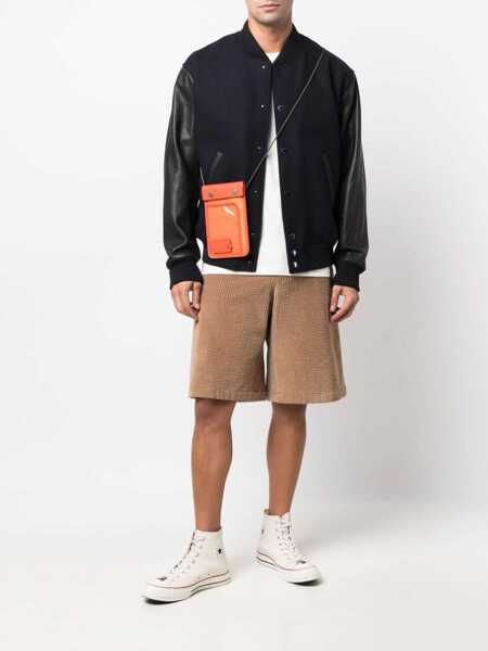 Bomber jacket Golden Goose Wool Bomber Jacket And Leather Sleeves BLUE Barbati (BM 19277996) 2