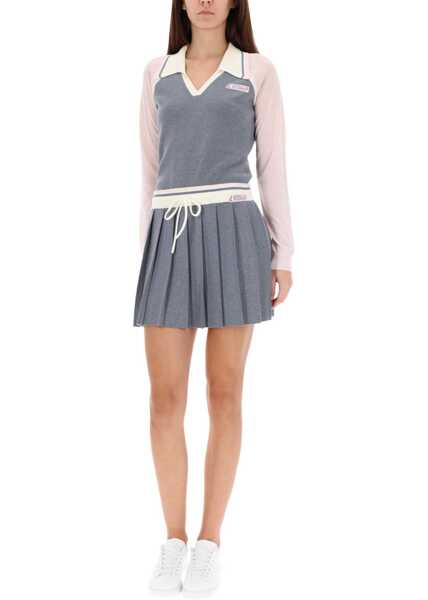 Tricouri Polo Casablanca Long Sleeve Tennis Polo Shirt SILVER Femei (BM 19278026) 2