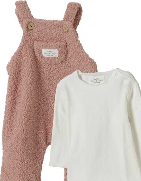 Tricouri TEDDY & MINOU T-Shirt With Dungarees Set PINK Fete (BM 19278098) 3
