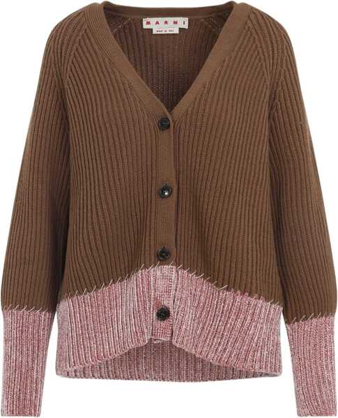 Cardigane Marni Cardigan With Color Block Pattern BROWN Femei (BM 19278146) 1