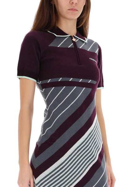 Tricouri Polo Casablanca Diagonal Tennis Polo Dress PURPLE Femei (BM 19278161) 4