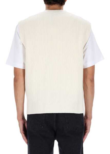 Veste casual MAISON KITSUN Ribbed Vest With Fox Patch IVORY Barbati (BM 19278191) 3